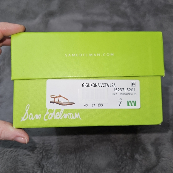 NEW! Sam Edelman Sandals Women's Size 7 Brown Leather Gigi Flats Boho NIB - Picture 11 of 13